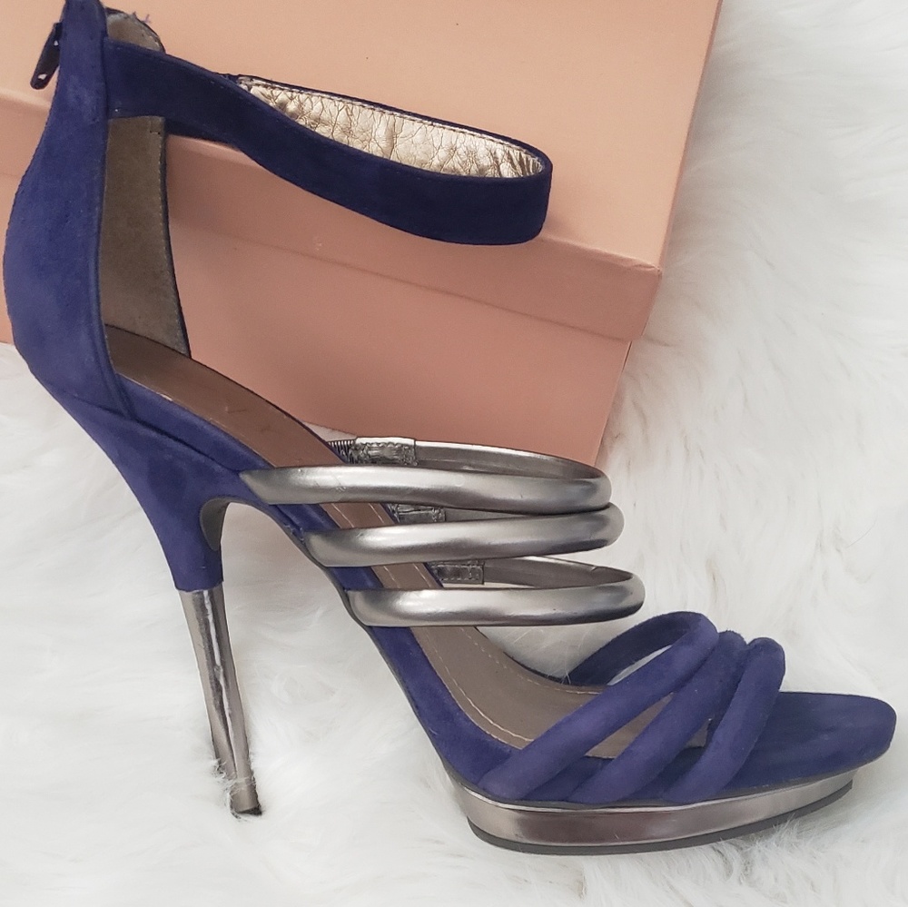 Suede platform heels